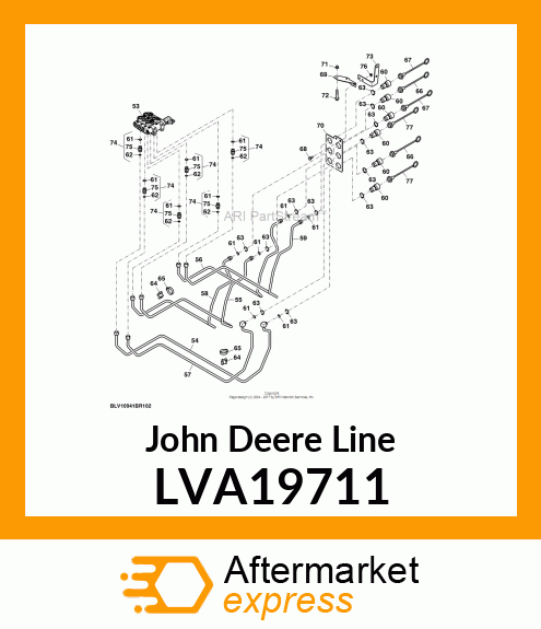 LINE,HYDRAULIC DIVERTER S2 TO REAR LVA19711