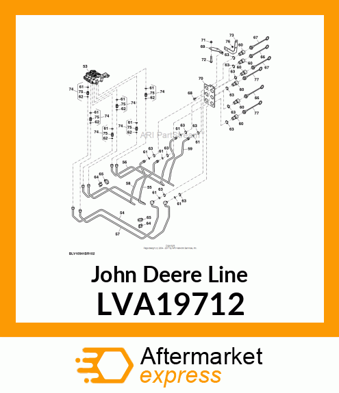 LINE,HYDRAULIC DIVERTER S3 TO REAR LVA19712