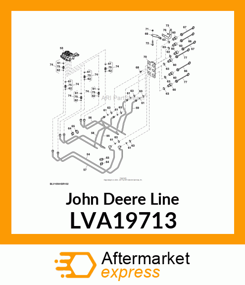 LINE,HYDRAULIC DIVERTER R3 TO REAR LVA19713