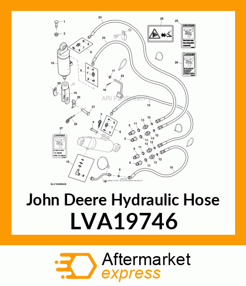 HYDRAULIC HOSE, HYD. HOSE, TILT CYL LVA19746