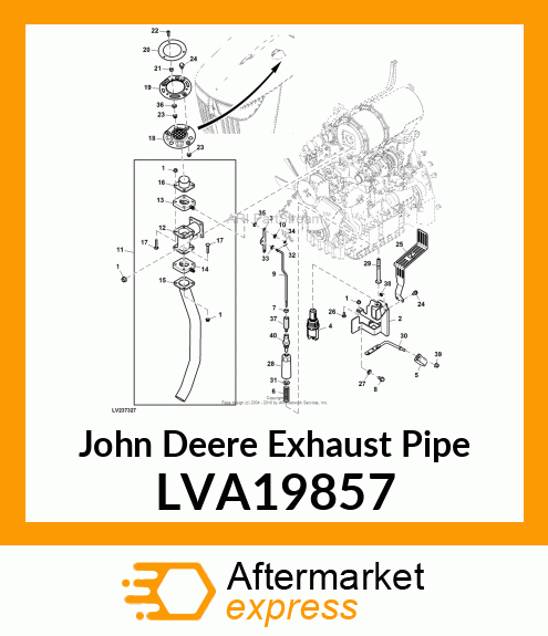 EXHAUST PIPE, UPPER PIPE ASSEMBLY LVA19857