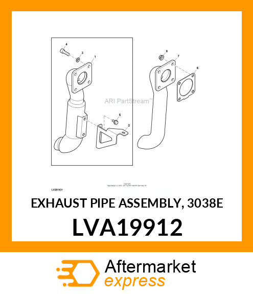 EXHAUST PIPE ASSEMBLY, 3038E LVA19912