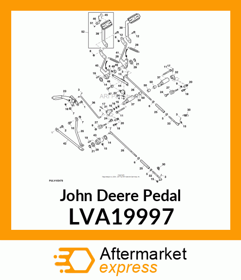 PEDAL, PRT BRAKE STEM WELDMENT, LH LVA19997