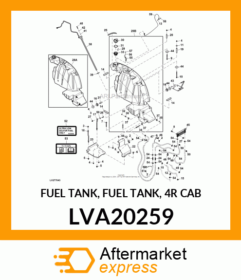 FUEL TANK, FUEL TANK, 4R CAB LVA20259