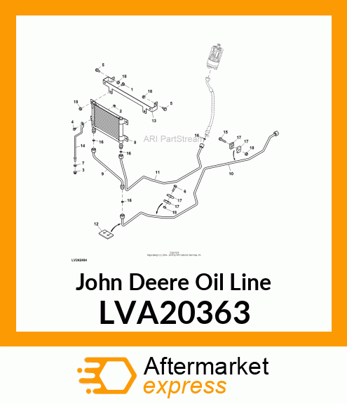 OIL LINE, LINE, OIL COOLER OUTLET T LVA20363