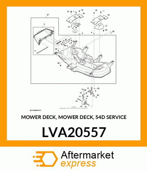 MOWER DECK, MOWER DECK, 54D SERVICE LVA20557