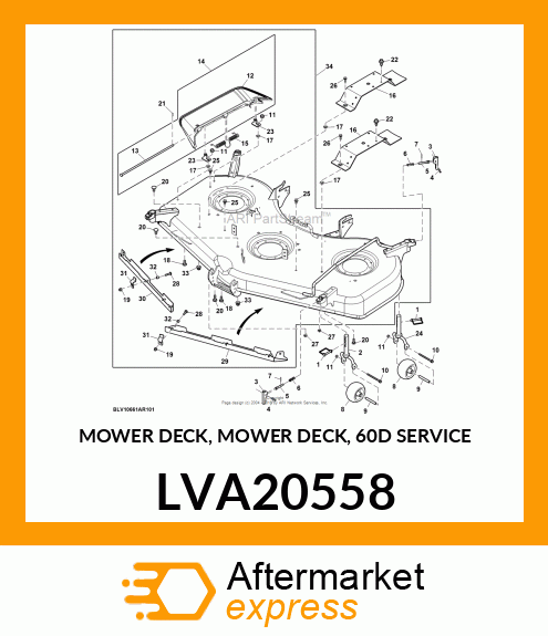 MOWER DECK, MOWER DECK, 60D SERVICE LVA20558