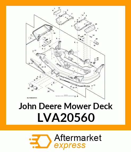 MOWER DECK, MOWER DECK, 62" SERVICE LVA20560