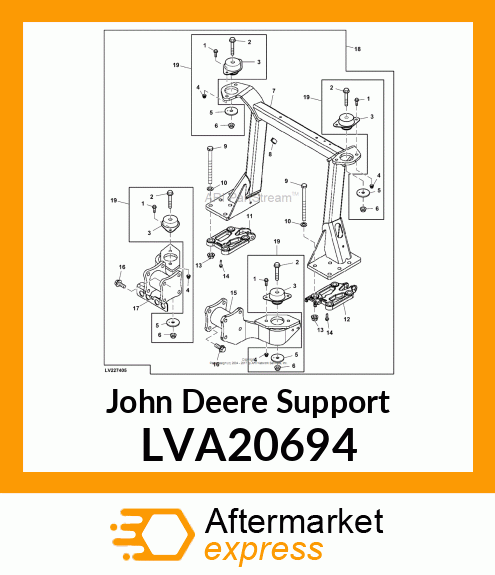 KIT, SVC ROPS, CAB SUPPORT 3R/3X20 LVA20694