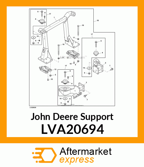 KIT, SVC ROPS, CAB SUPPORT 3R/3X20 LVA20694