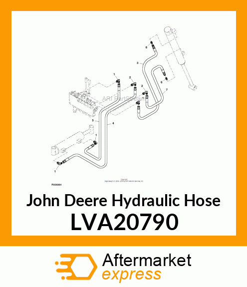 HYDRAULIC HOSE, BUCKET PISTON LVA20790