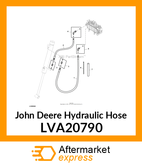 HYDRAULIC HOSE, BUCKET PISTON LVA20790