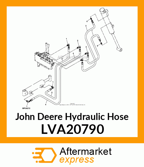 HYDRAULIC HOSE, BUCKET PISTON LVA20790