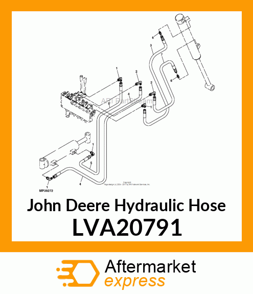 HYDRAULIC HOSE, BUCKET ROD LVA20791