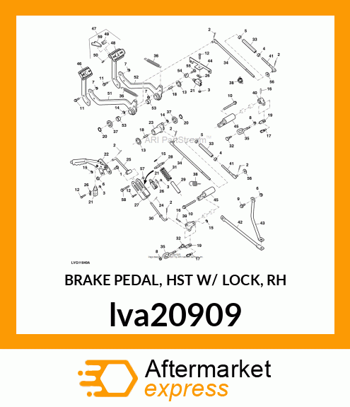 BRAKE PEDAL, HST W/ LOCK, RH lva20909