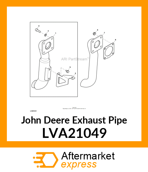 EXHAUST PIPE ASSEMBLY, 3038E LVA21049
