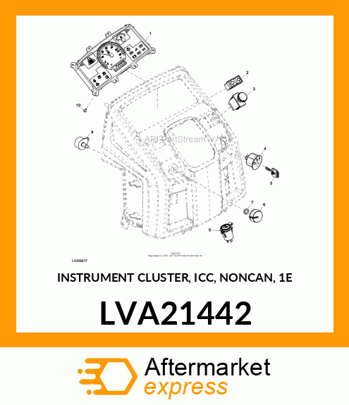 INSTRUMENT CLUSTER, ICC, NONCAN, 1E LVA21442