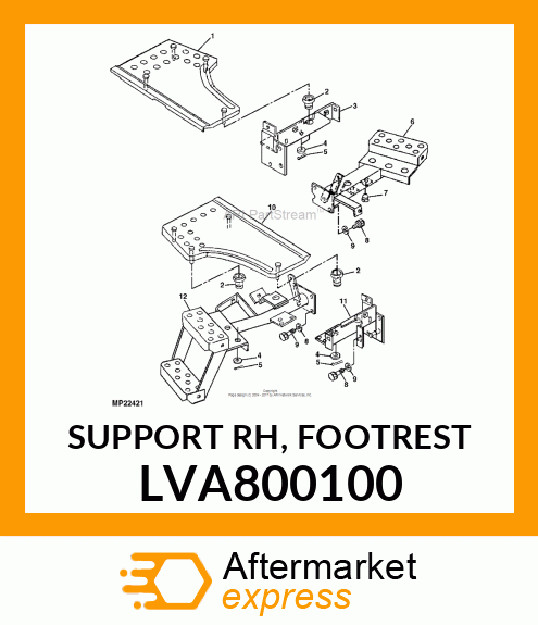 SUPPORT, SUPPORT RH, FOOTREST LVA800100