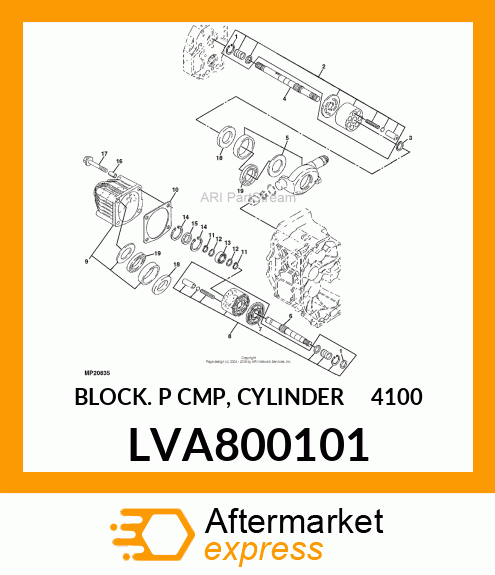 CYLINDER BLOCK, BLOCK P CMP, CYLIND LVA800101