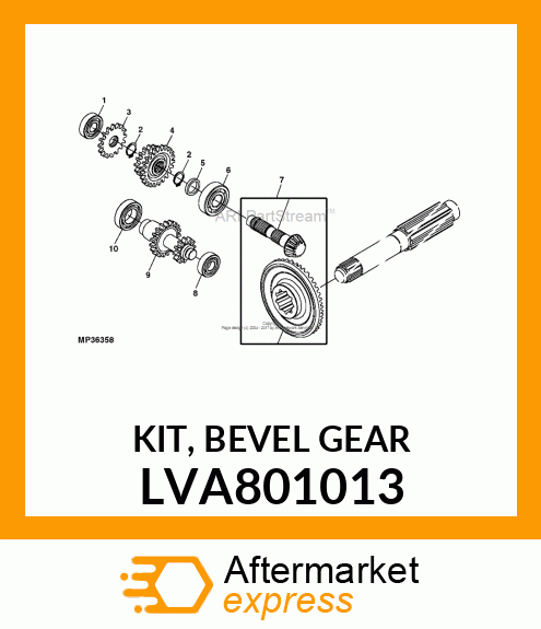 GEAR KIT, KIT, BEVEL GEAR LVA801013