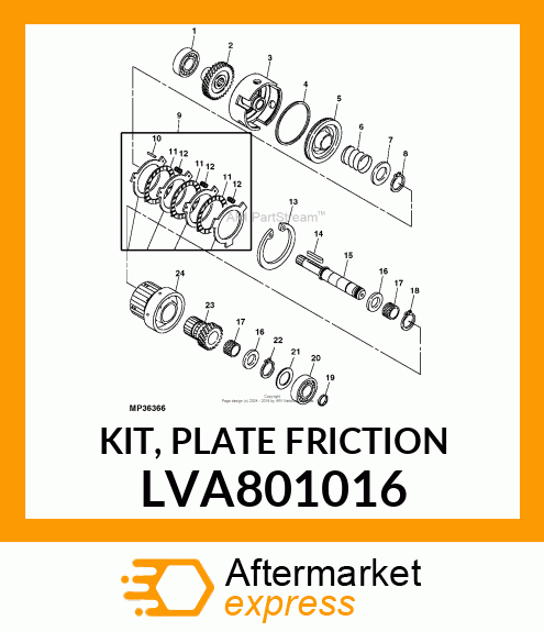 CLUTCH PLATE, KIT, PLATE FRICTION LVA801016