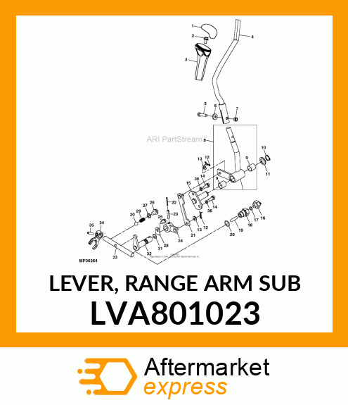 LEVER, RANGE ARM SUB LVA801023