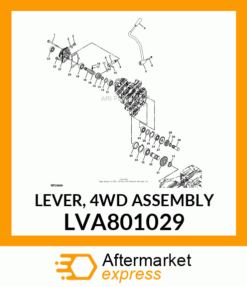 LEVER, 4WD ASSEMBLY LVA801029