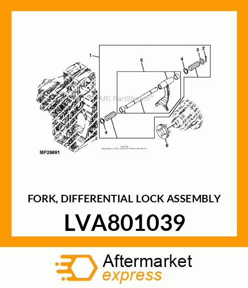 FORK, DIFFERENTIAL LOCK ASSEMBLY LVA801039