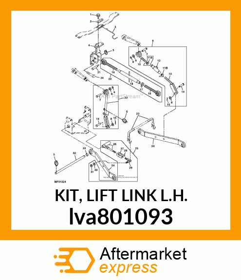 LIFT LINK, KIT, LIFT LINK L.H. lva801093