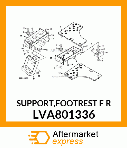 SUPPORT,FOOTREST F R LVA801336