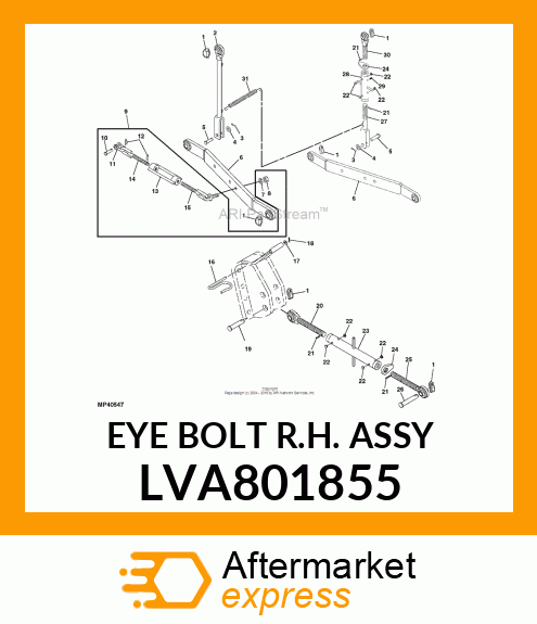 EYE BOLT R.H. ASSY LVA801855