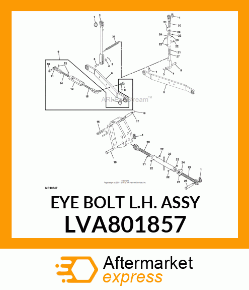 EYE BOLT L.H. ASSY LVA801857