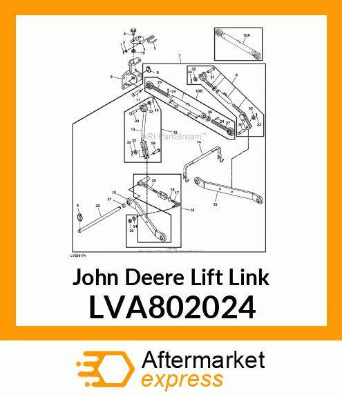 LIFT LINK, KIT, LIFT LINK R.H. LVA802024