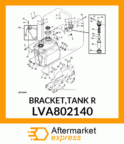 BRACKET,TANK R LVA802140