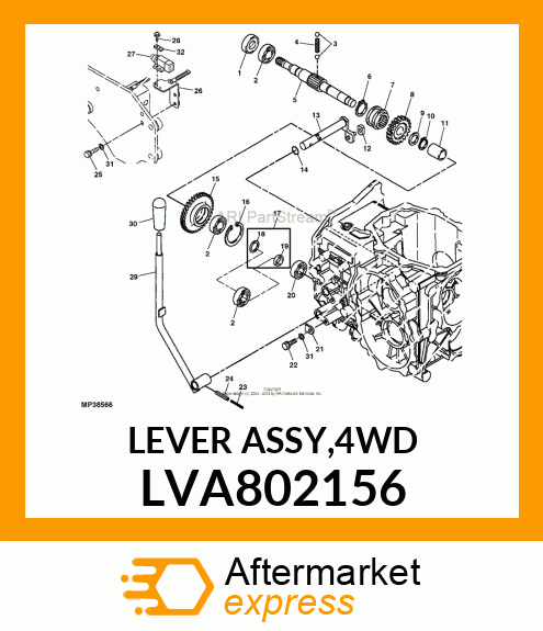 LEVER ASSY,4WD LVA802156