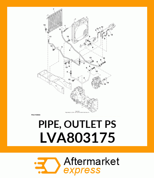 OIL LINE, PIPE, OUTLET PS LVA803175