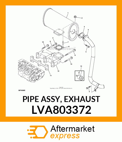 PIPE ASSY, EXHAUST LVA803372
