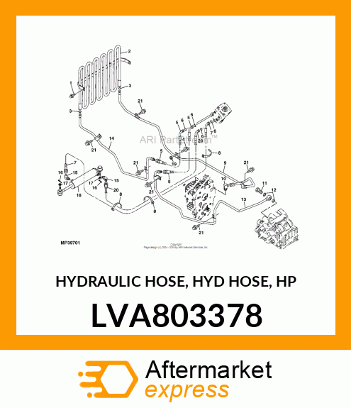 HYDRAULIC HOSE, HYD HOSE, HP LVA803378