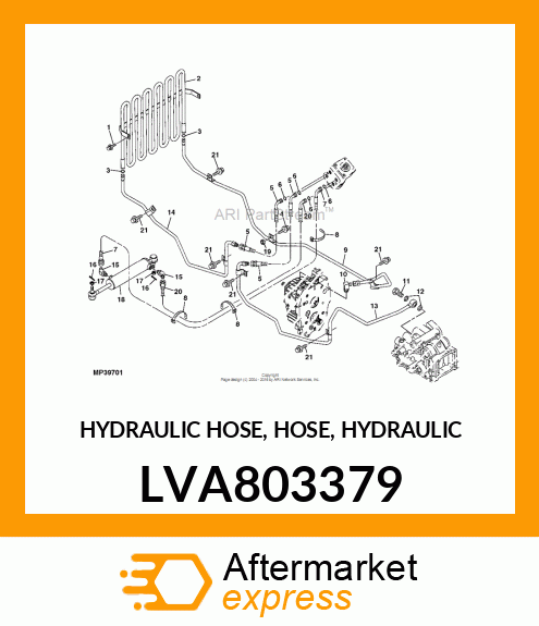 HYDRAULIC HOSE, HOSE, HYDRAULIC LVA803379