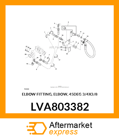 ELBOW FITTING, ELBOW, 45DEG 3/4X3/8 LVA803382