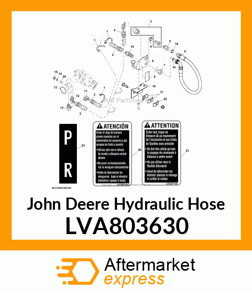 HOSE, HYD REAR LVA803630