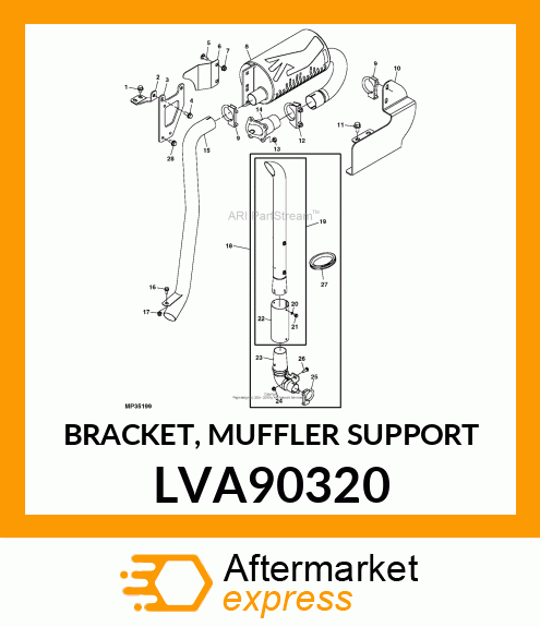 BRACKET, MUFFLER SUPPORT LVA90320