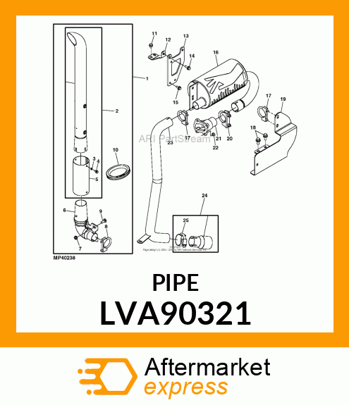 EXHAUST PIPE, 3TNV84, T, HT, 3TNV88 LVA90321