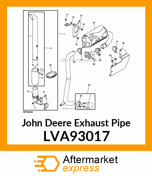 EXHAUST PIPE, VERTICAL LOWER LVA93017