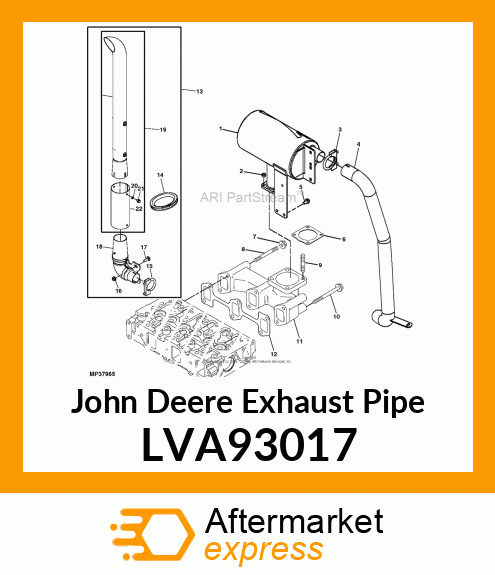 EXHAUST PIPE, VERTICAL LOWER LVA93017