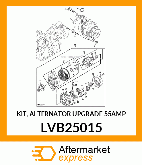 KIT, ALTERNATOR UPGRADE (55AMP) LVB25015