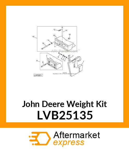 KIT,WEIGHT BRACKET (3 CYL) LVB25135