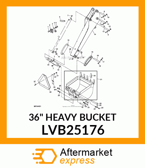 36" HEAVY BUCKET LVB25176