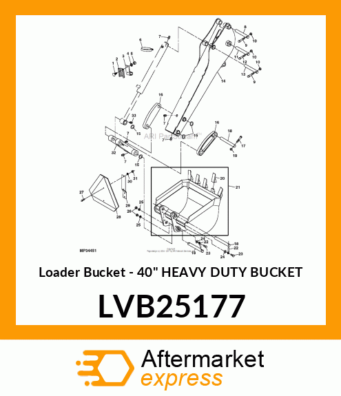 Loader Bucket - 40" HEAVY DUTY BUCKET LVB25177