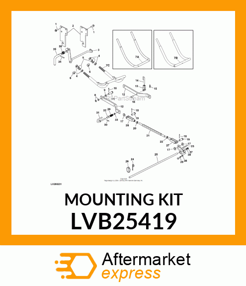 MOUNTING PARTS, MOWER, ATTACHING PA LVB25419